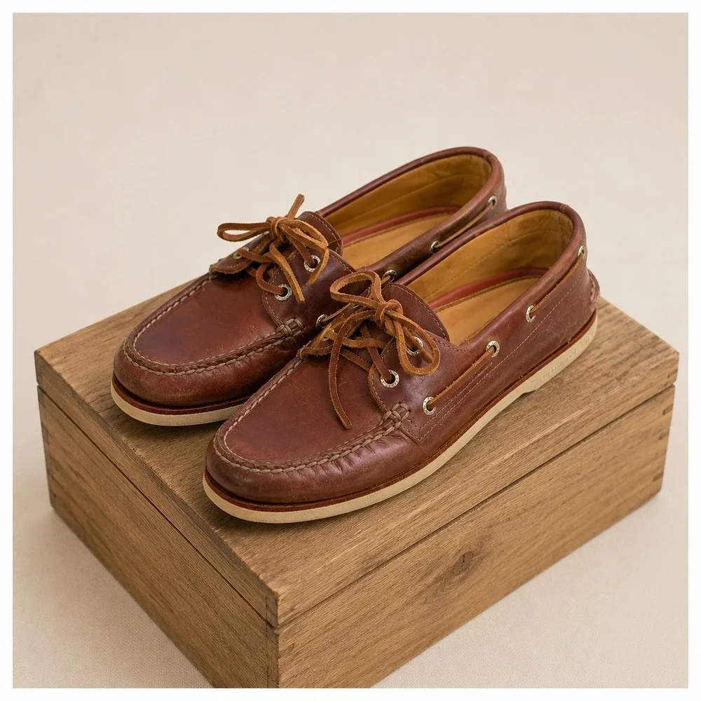 Sperry Gold Cup Authentic Original Boat Shoe Mens Size 10 Brown Leather STS22966